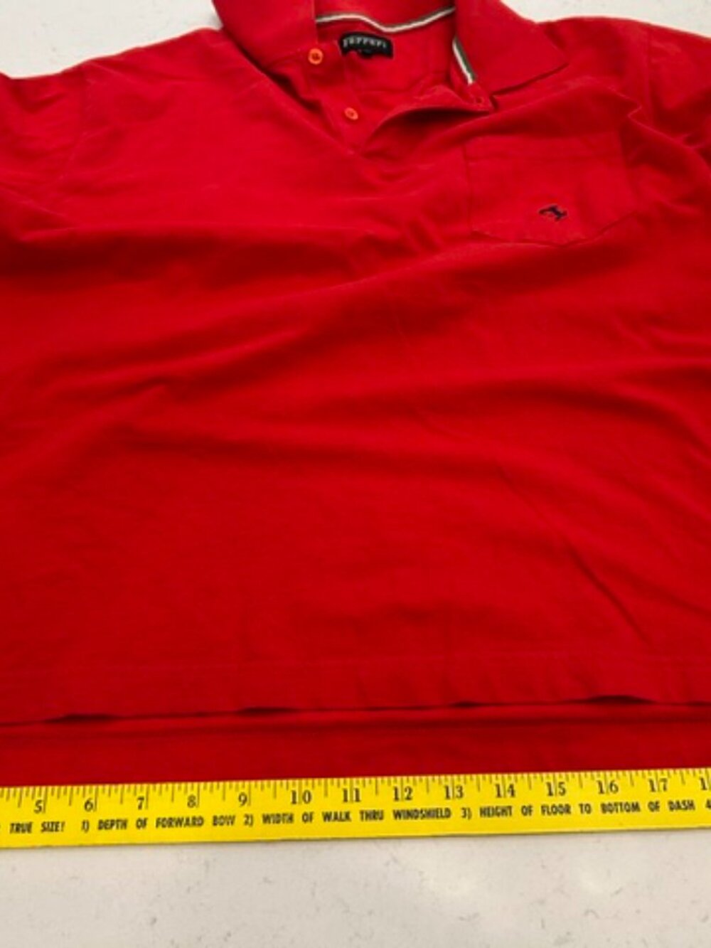 Ferrari Polo Shirt Mens XL Red Pocket Embroidered Prancing Horse Italy - Picture 8 of 11